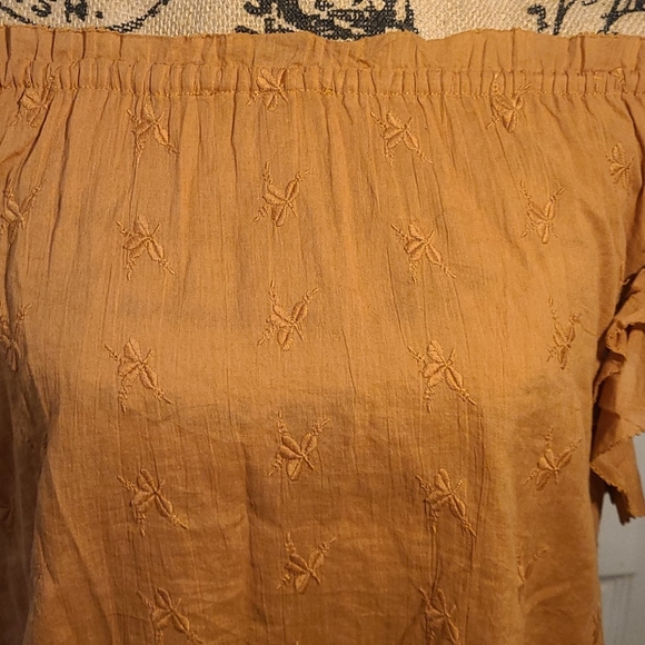 NWT Off the shoulder brown top small - Picture 2 of 4